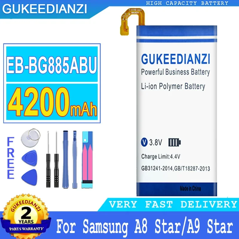 

GUKEEDIANZI Battery for Samsung Galaxy, Big Power Battery, EB-BG885ABU, A8 Star, A9 Star, SM-G885F, SM-G8850, SM-G885Y, 4200mAh