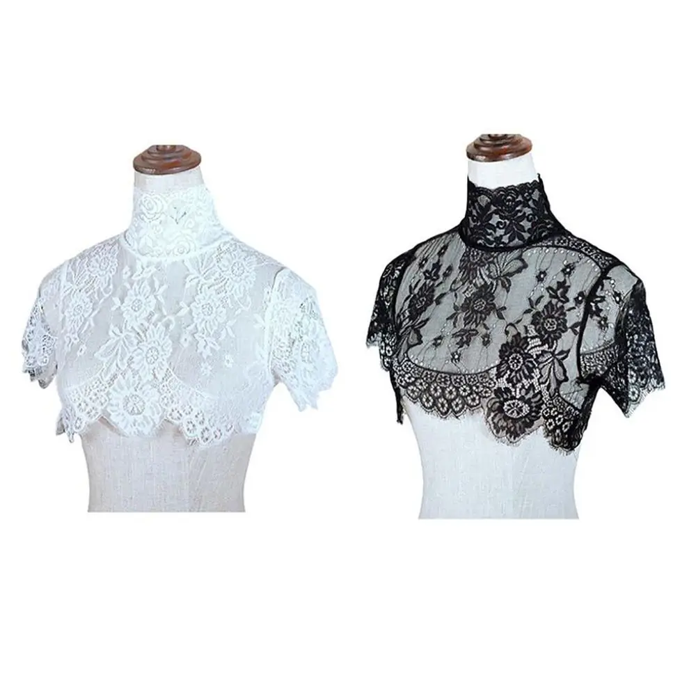 Polyester Yarn Lace False Collar Detachable Clothing Accessories Detachable Fake Collar Scarf Shawl Decoration