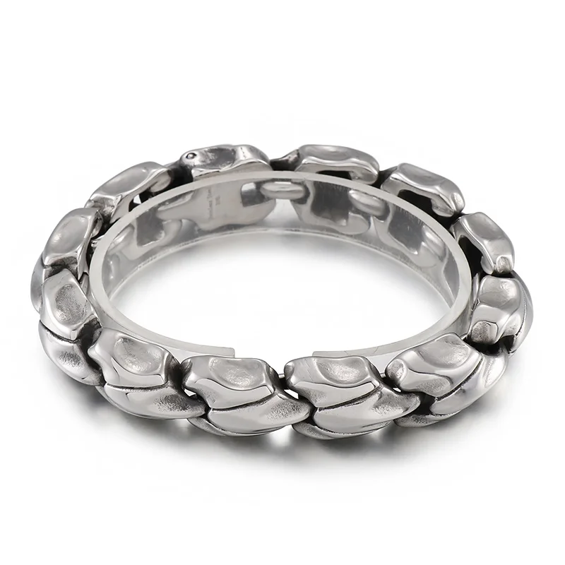 

15mm 8.26 Inch Heavy Casting Stainless Steel Dragon Bone Link Chain Bracelet Bangle High Polished Mens Gifts