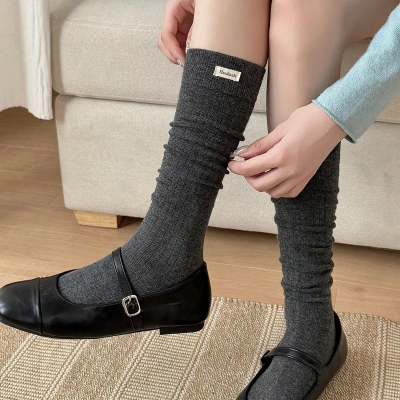 Women Stockings New Fashion Striped Cotton Knee High Socks For Girls Breathable Casual Women Long Socks School Style