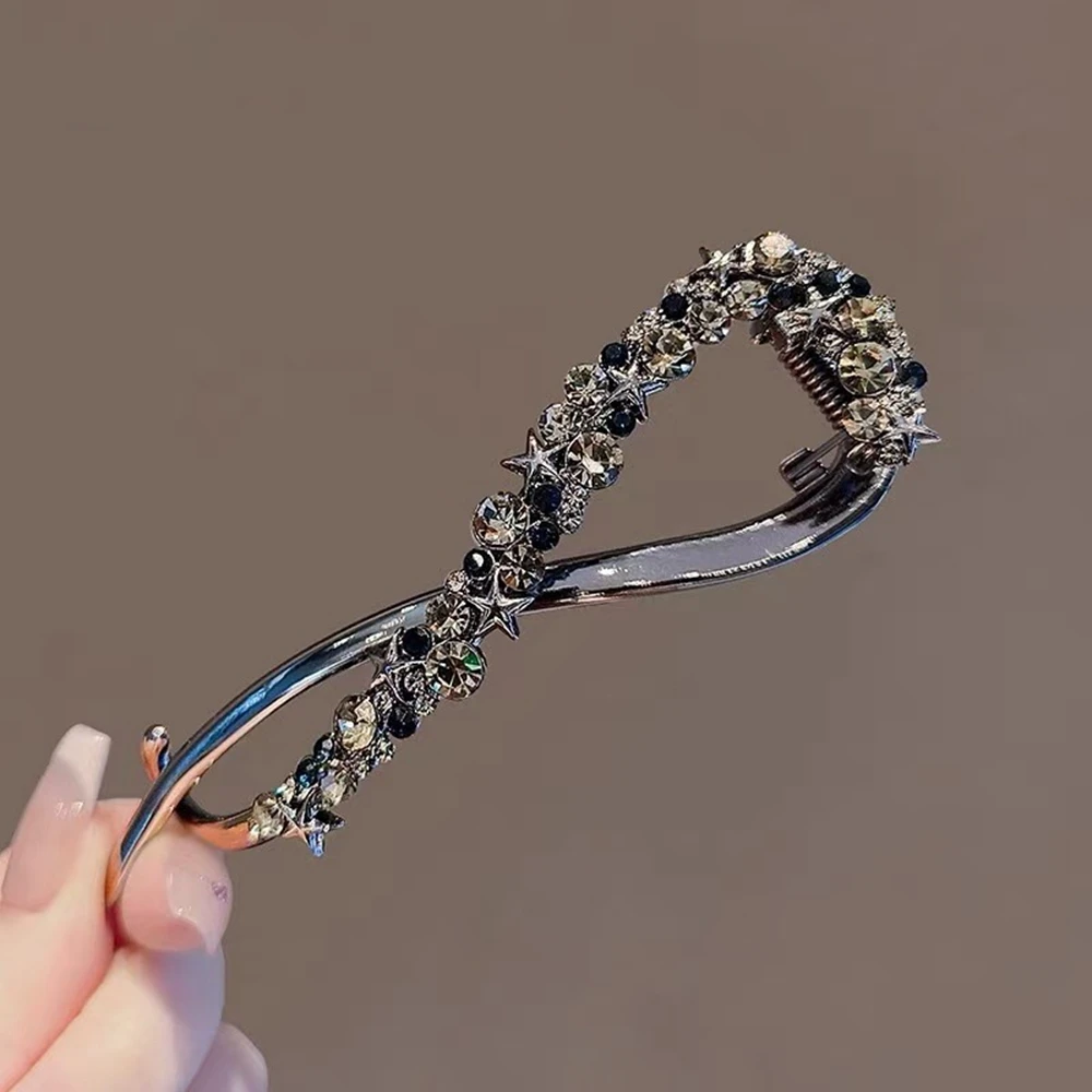 

Fashion Star Rhinestone Hair Clips Hairpins Frog Buckle Ponytail Clip Barrettes Hairgrips Headwear Hair Accessorie For Women