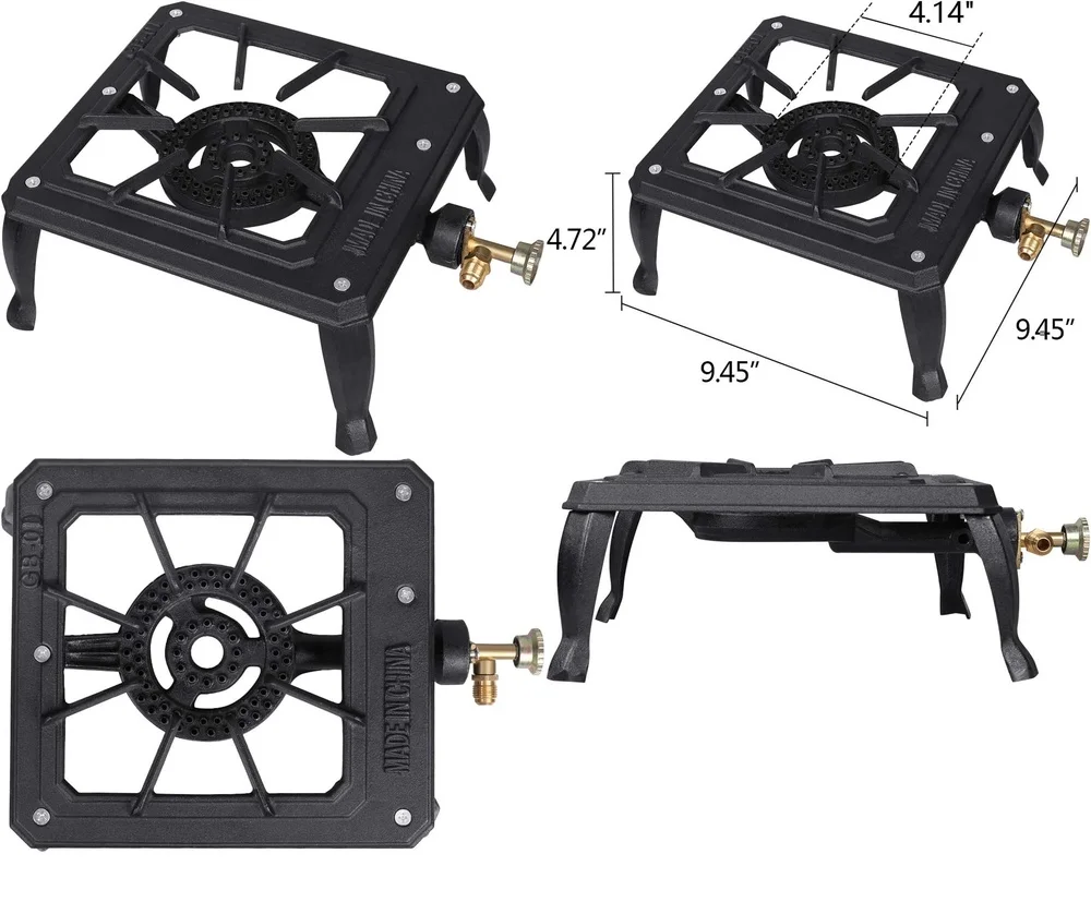

bbq grillsPortable Cast Iron Propane Gas Grill for Camping Outdoor Patio LPG Barbecue Stove Lightweight Foldable BBQ Burner for