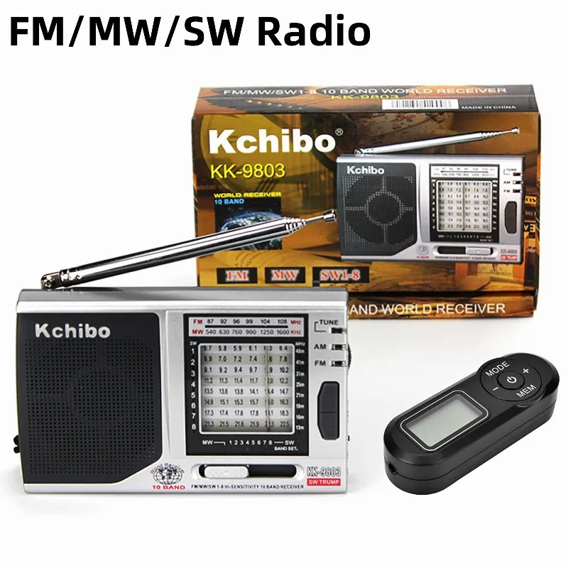 Mini Portable Radio FM/MW/SW1-8 Built-In Speaker Full 10 Band Hi-Sensitivity Radio Receiver With Folding Kickstand Player