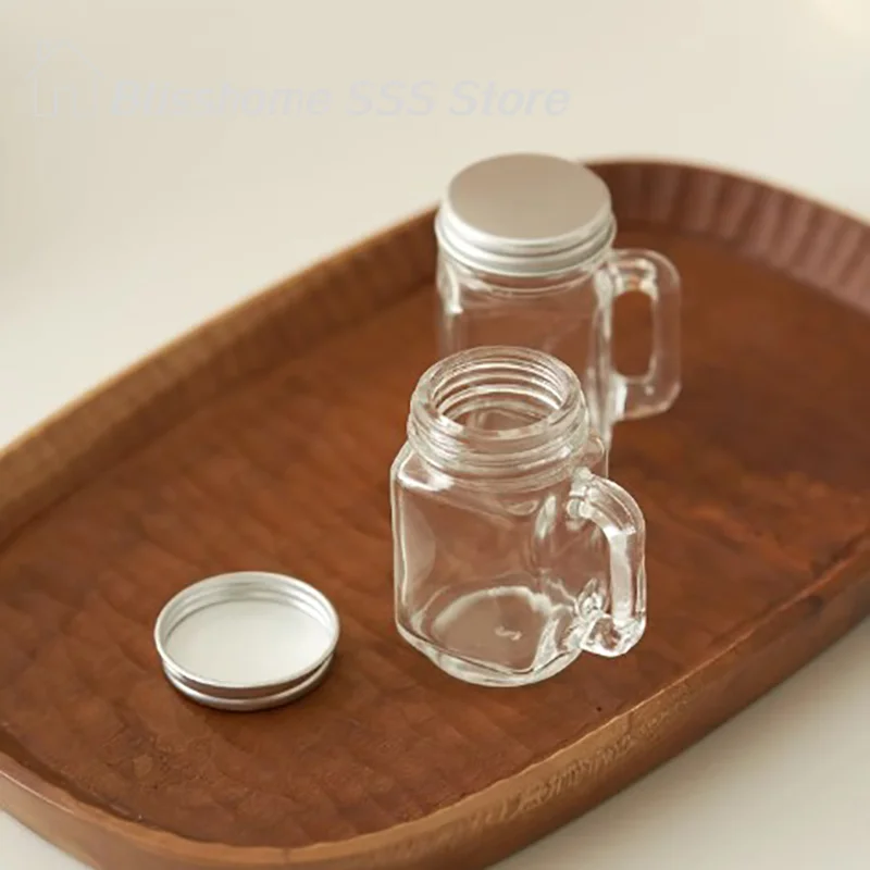 【S】Mini Pote Mason de 35ml para Geleia e Mel, Garrafa Portátil à Prova de Vazamento para Café, Leite, Suco com Tampa, para Casa, Festas, Bar, Vodka e Destilados
