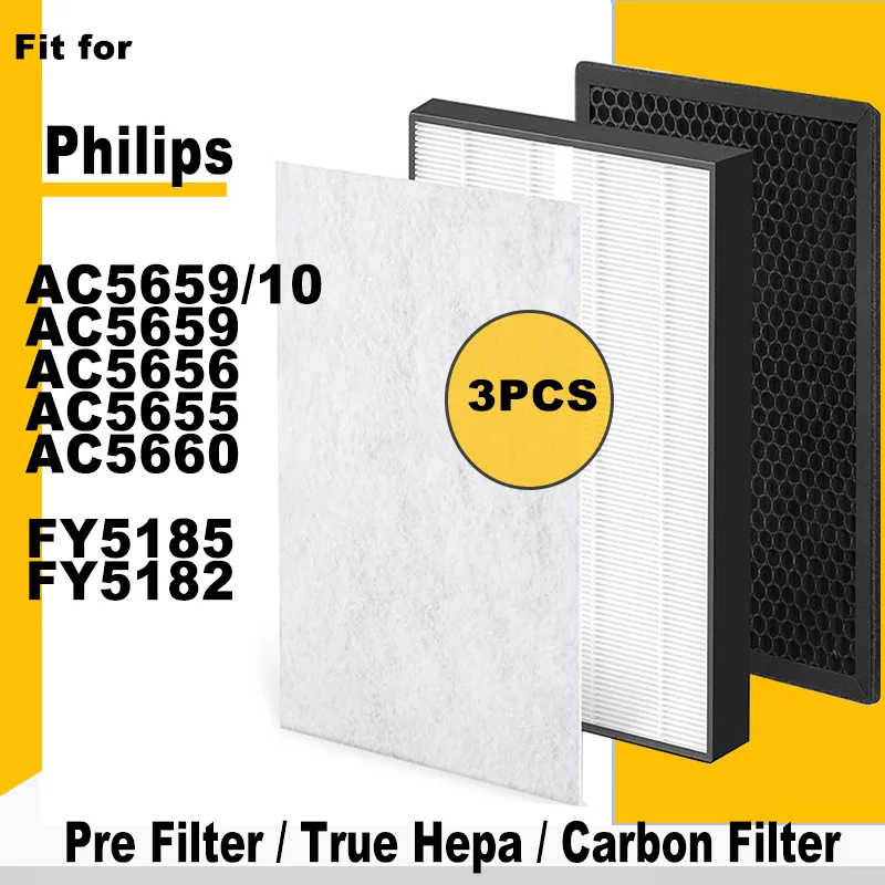 

Replacement H13 True HEPA Activated Carbon Filter FY5185 FY5182 Compatible with Philips Air Purifier AC5659/10,AC5656,AC5655