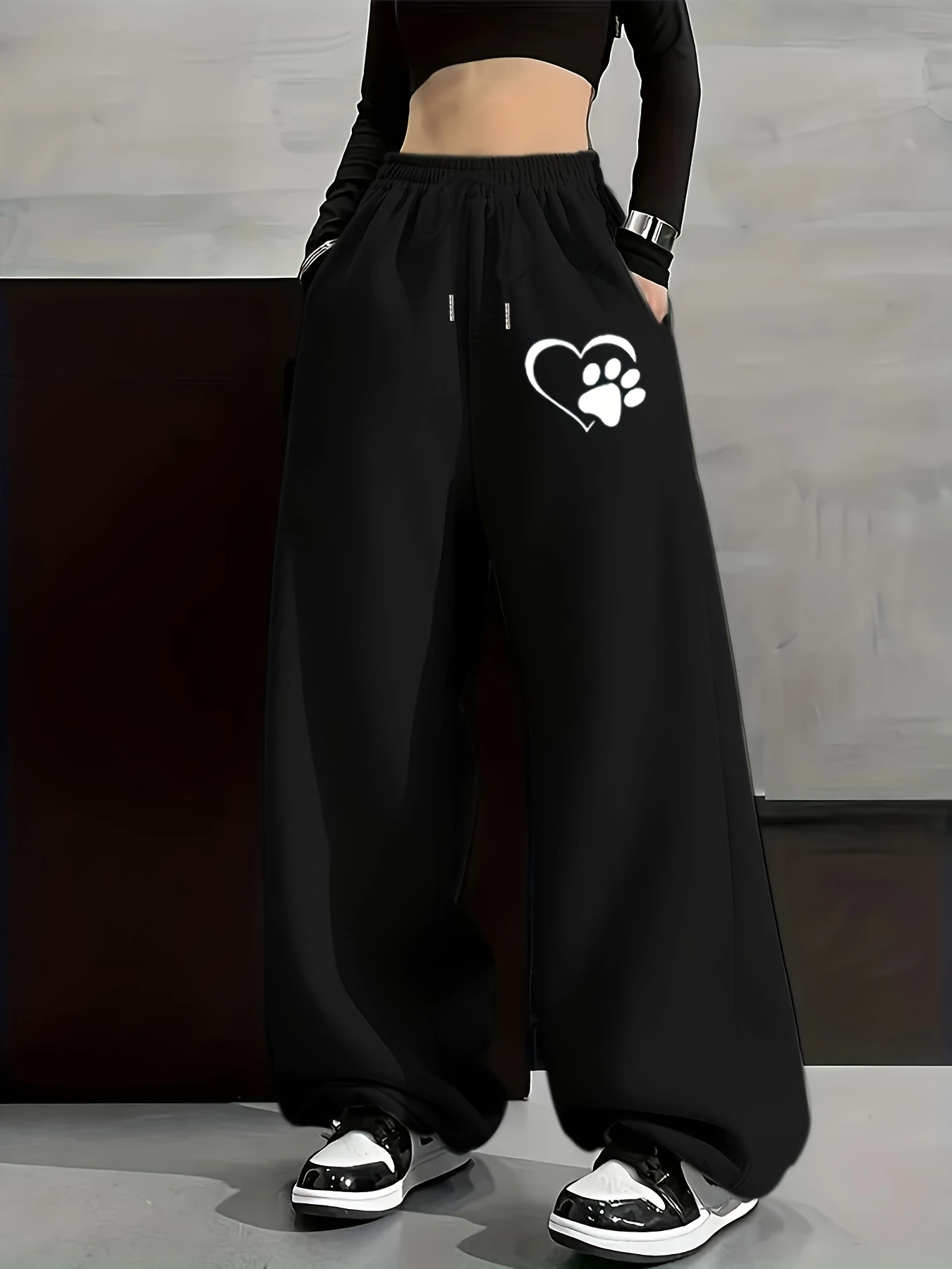 Women'S Brown Jogger Pants - Loose Fit Straight Leg Trousers with Drawstring Waist, Non-Slip Casual Pants for Everyday & Formal