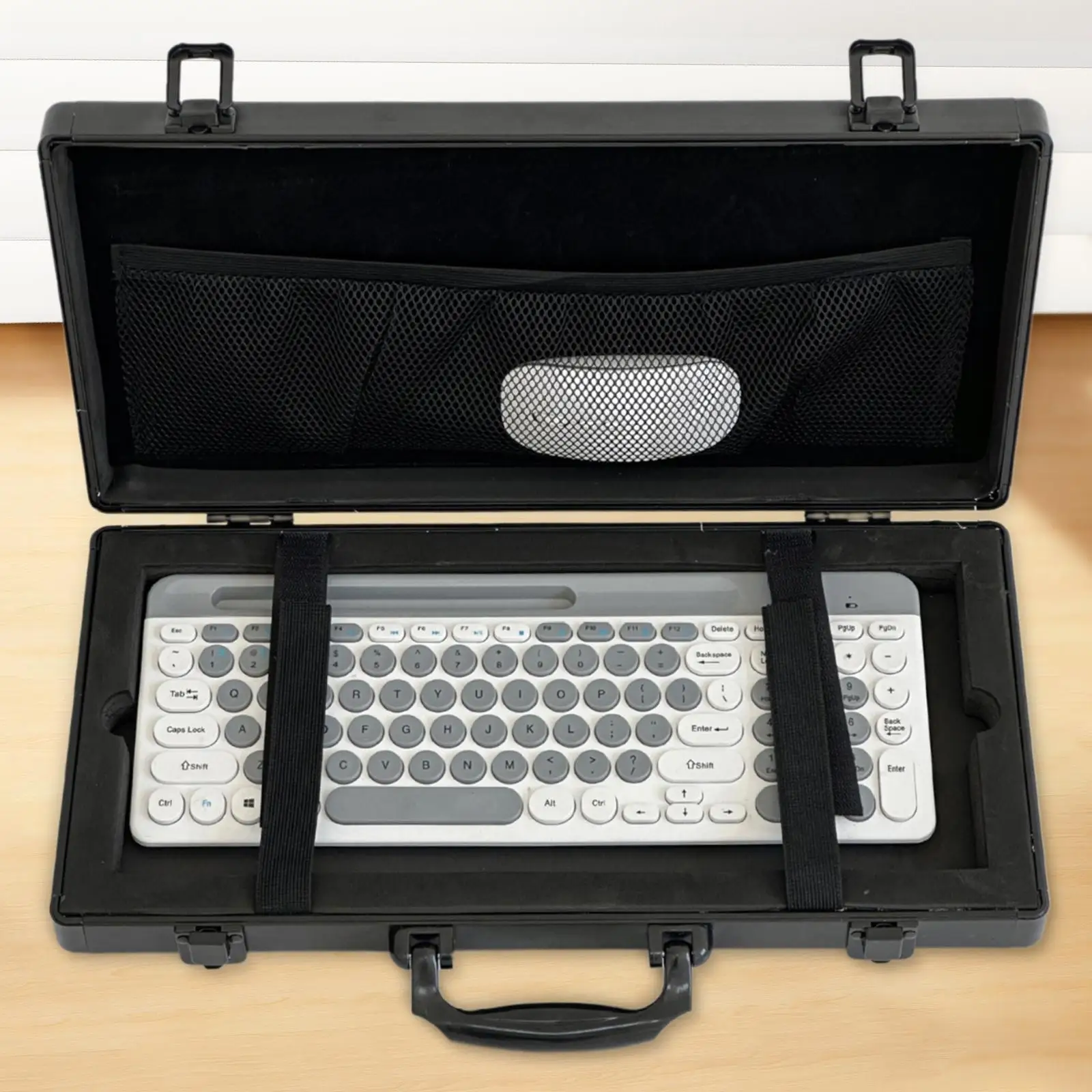 Hard Case for Keyboard Water Resistant Portable Padded Keyboard Bag (Black)