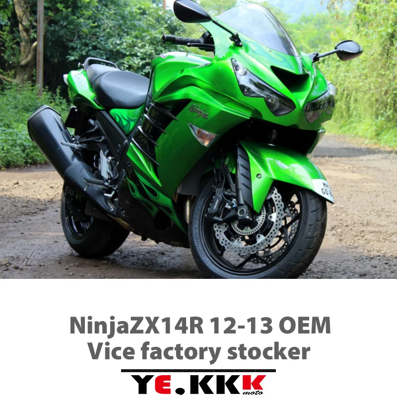 For NinjaZX14R 12-13 Ninja ZX 14R 2012-2013 ZX14R Full Set of OEM Replica Stickers Full Car Decals Flame Green