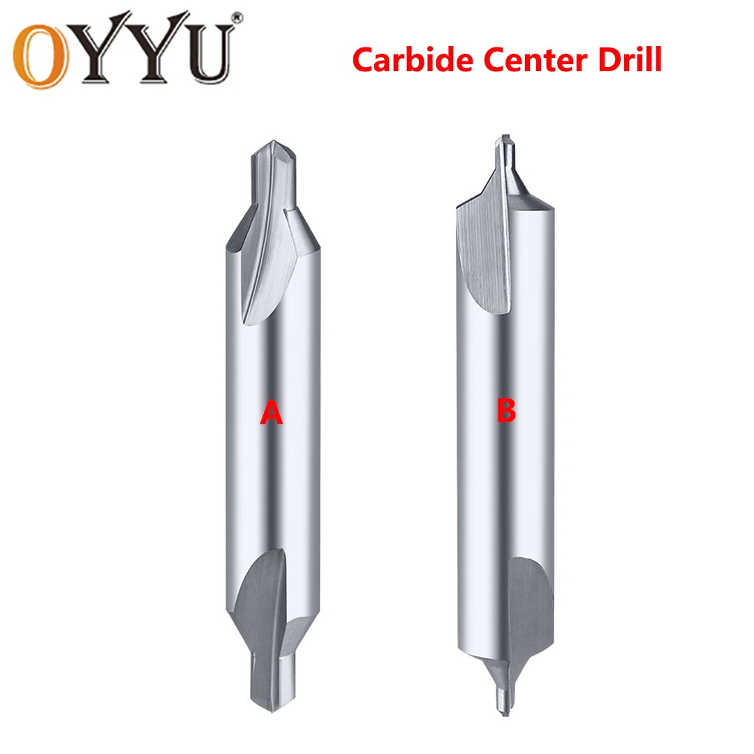 

OYYU Carbide Center Drill Bits 60 Degree Countersinks Angle Metal Drills CNC Metalworking Drilling Tools 1mm 2mm 3mm 4mm 5mm 6mm