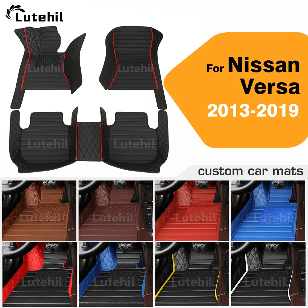 

Автомобильные коврики для Nissan Versa 2013-2019 18 17 16 15, автомобильные подушечки для ног, всепогодные ковровые покрытия, полный комплект автомобильных ковриков