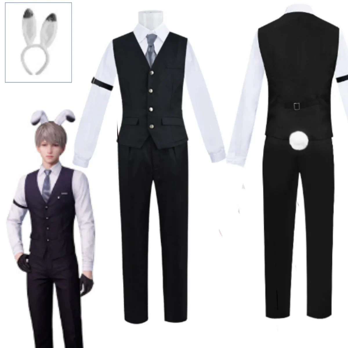 

Game Love And Deepspace Xavier Cosplay Costume Xavier Cosplay Men Bunny Uniform Wig Suit Clothes Halloween Party Con Outfit