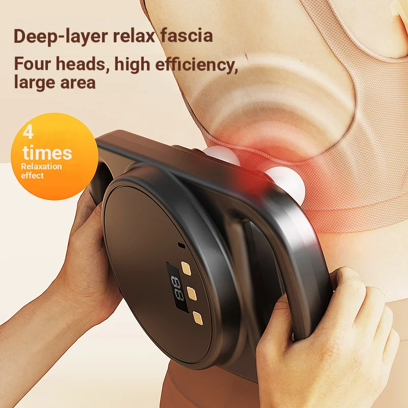 Yoga & Fitness Companion Muscle Massager | Post-Workout Body Relaxation, 4 Interchangeable Heads, Enhance Body Vitality.