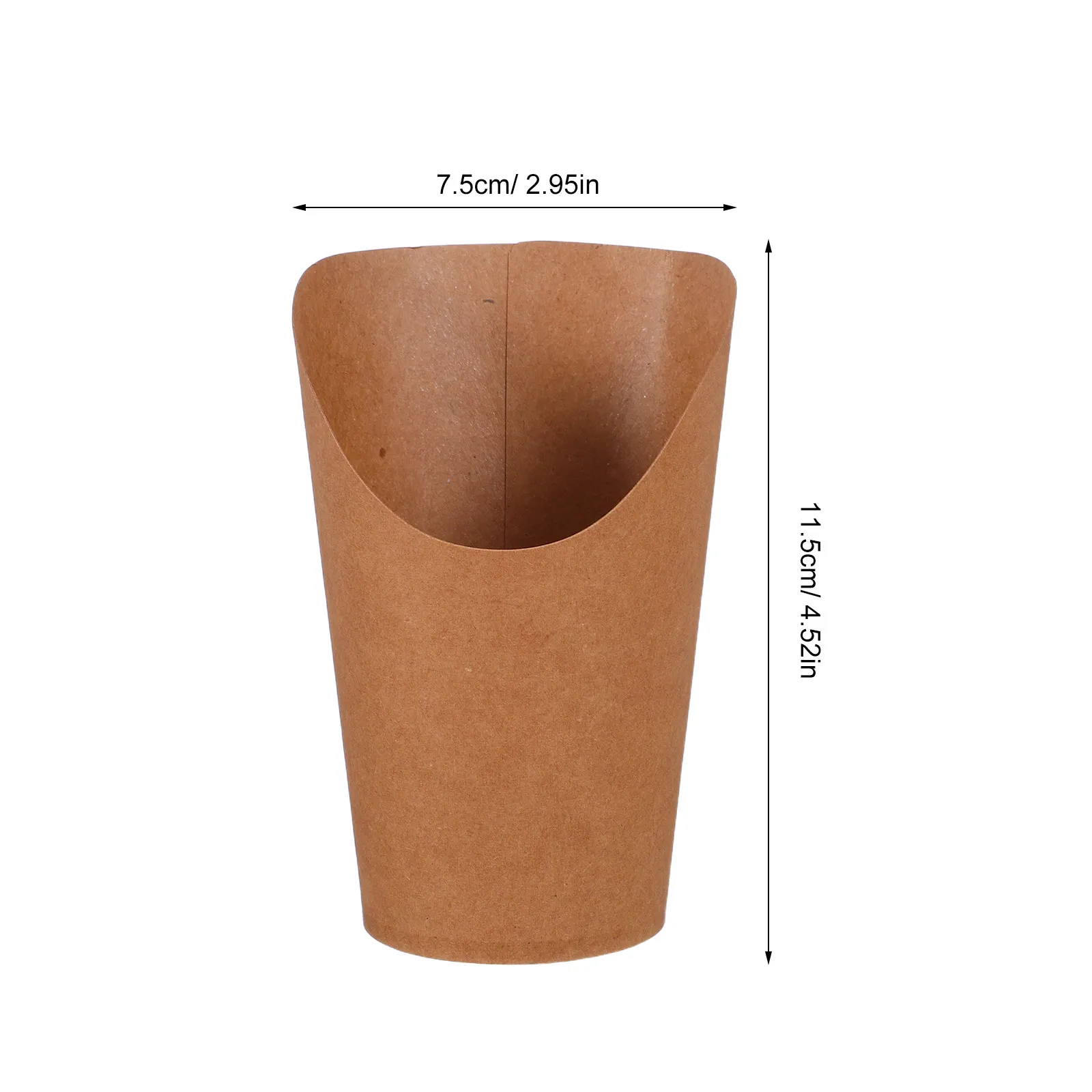 1Set 12Oz Disposable Snack Cups Kraft Paper French Fry Holders Slanted Rim with Skewers for Takeout Events Appetizers Fruit