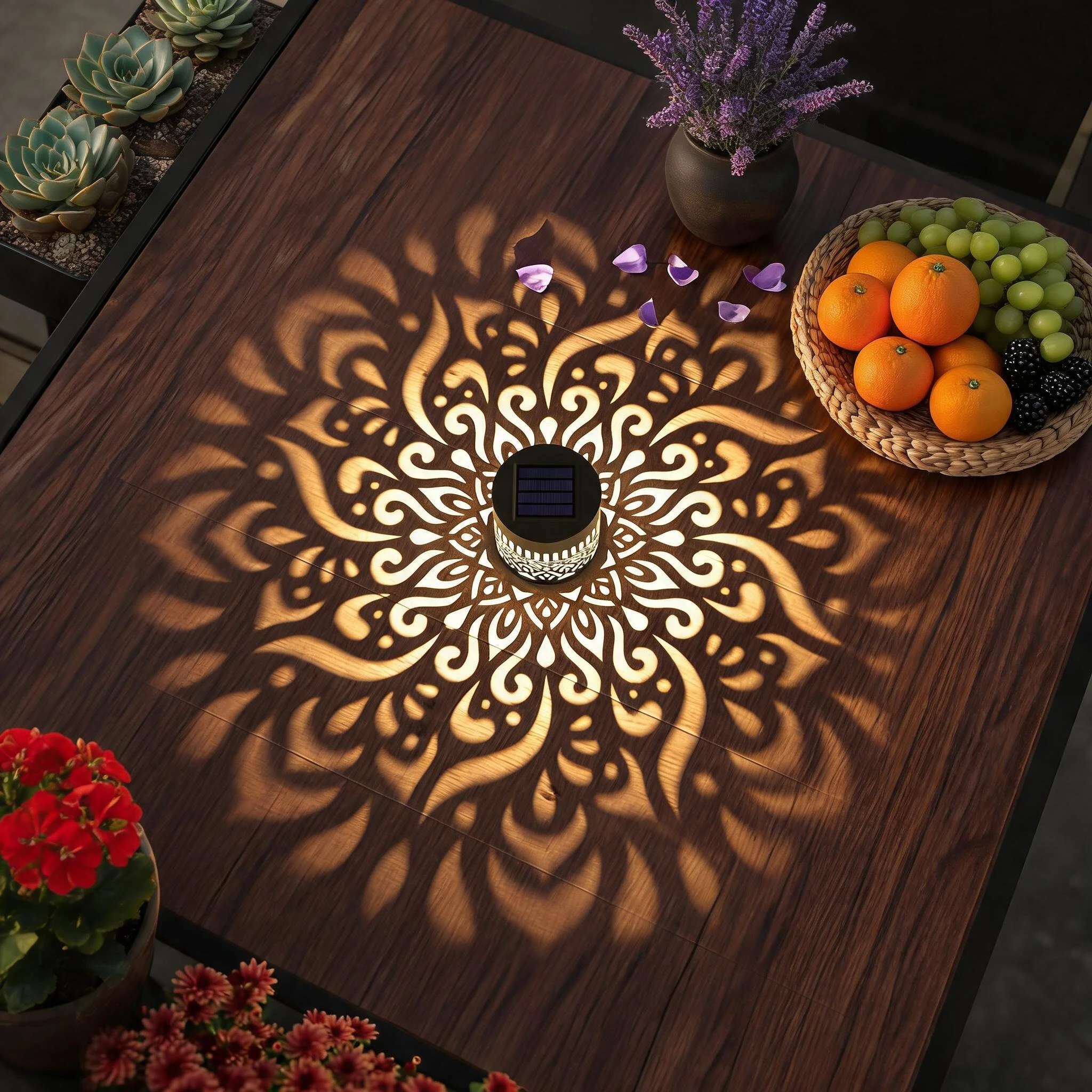 

Outdoor LED Solar Fences and Wall Lights, Metal Mandala Lights, for Gardens, Lawns, Estates, Fences, Corridors, Lawns, Porches