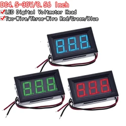 0.56 Inch Mini Red Green Blue LED Display Panel Voltage Meter Voltmeter Home Use Voltage 3 Three Digital DC 4.5V 30V 2 / 3 Wires