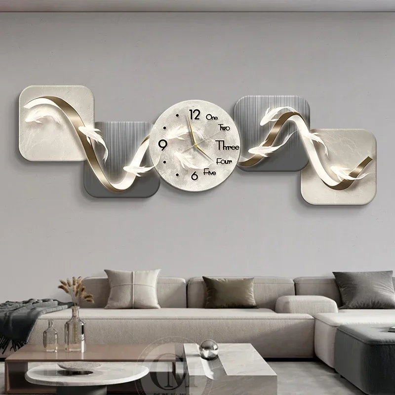 Art Mural Wall Clocks Luxury Nordic Minimalist Design Silent Aesthetic Wall Watch Creative Reloj De Pared Living Room Decoration