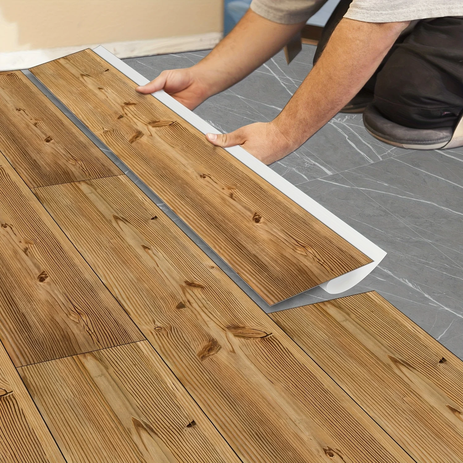 5pcs/Box Wood Grain Contact Paper - Self-Adhesive Removable PVC Wallpaper-Vintage Style-Peel and Stick-Suitable for Bedroom