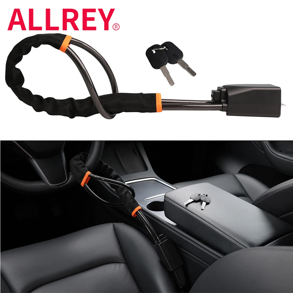 

ALLREY Steering Wheel Lock Seat Belt Anti-Theft Lock 3 Colour Choose Easy To Carry Anti-Theft Tool For Car SUV Car Accessories