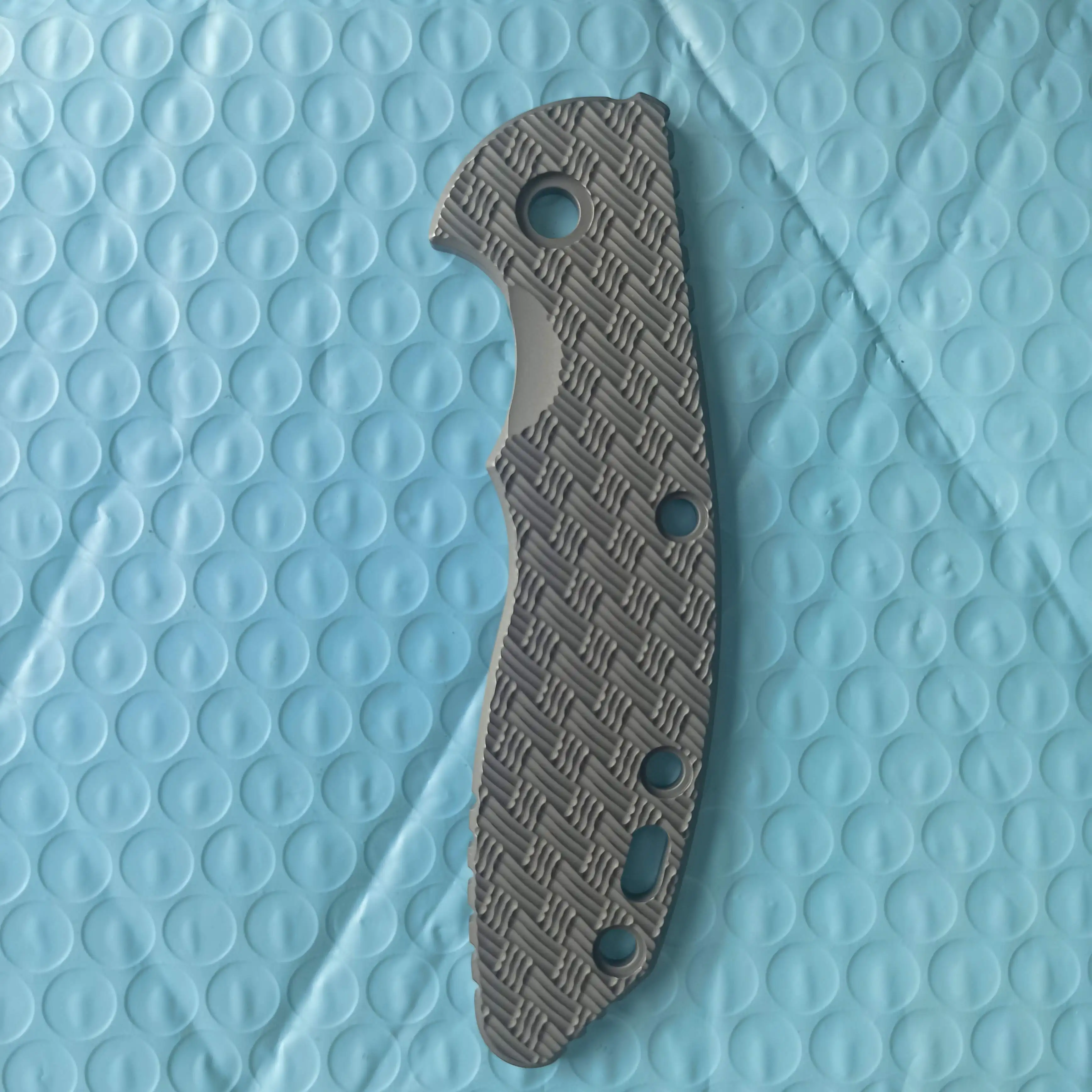 1Pc Weaving Pattern Titanium Alloy Handle Scales for Rick Hinderer XM18 3.5 Knifes DIY Accessories