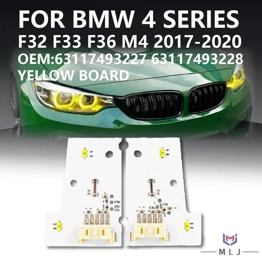 

63117493227 63117493228 Yellow Angel Eyes Board For BMW 4 Series F32 F33 F36 M4 2017 2018 2019 2020 DRL LED Chip Car Accessories
