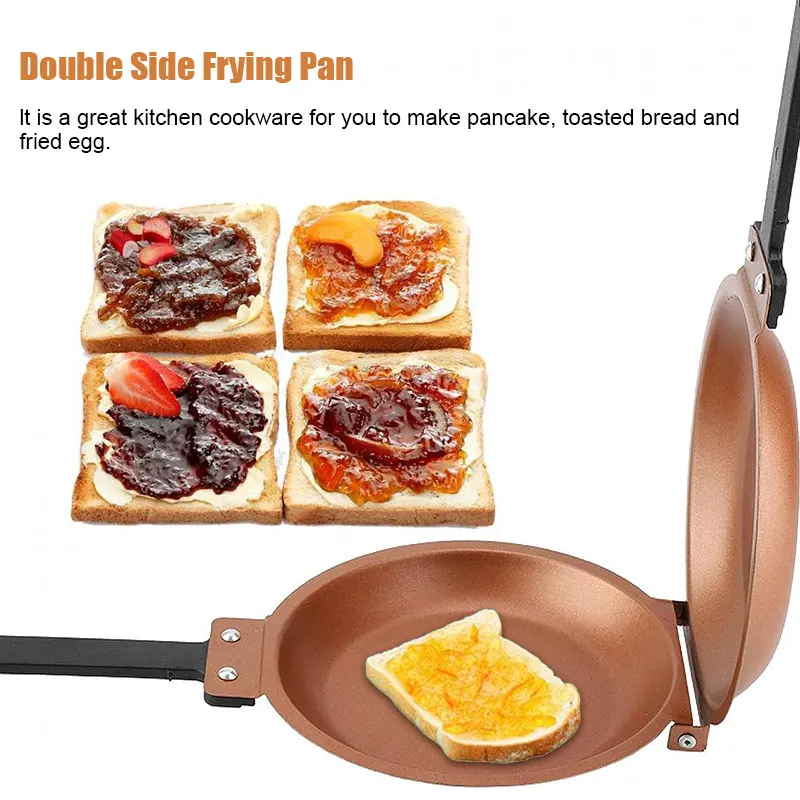 Double Side Pancake Pan Non-stick Ceramic Coating Flip Frying Pan Fried Egg Pancake Maker Grill Pan Household Kitchen Cookware