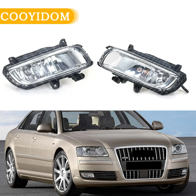 

Car Front Bumper Fog Light For Audi Quattro A8 D3 2008 2009 2010 Fog Lamp With Halogen Bulbs Car-styling 4E0941699B 4E0941700B