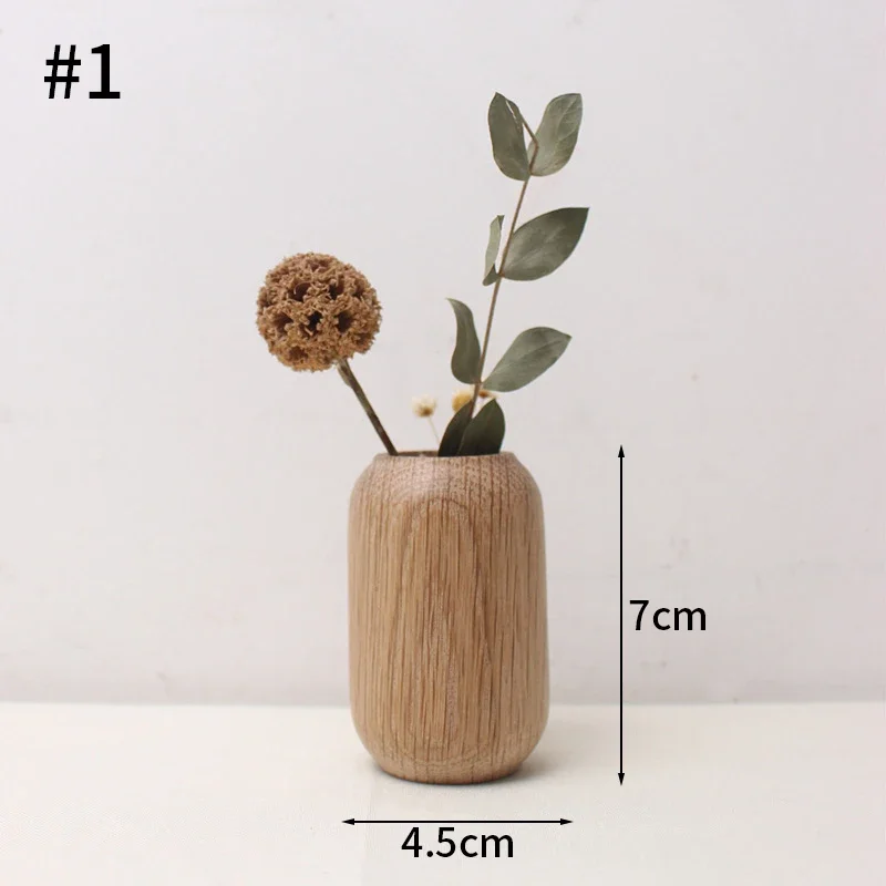 Japanse houten vaas voor bloem home decor decoratieve bloemen vaas woonkamer decoratie kantoor desktop bloemen fles ornament