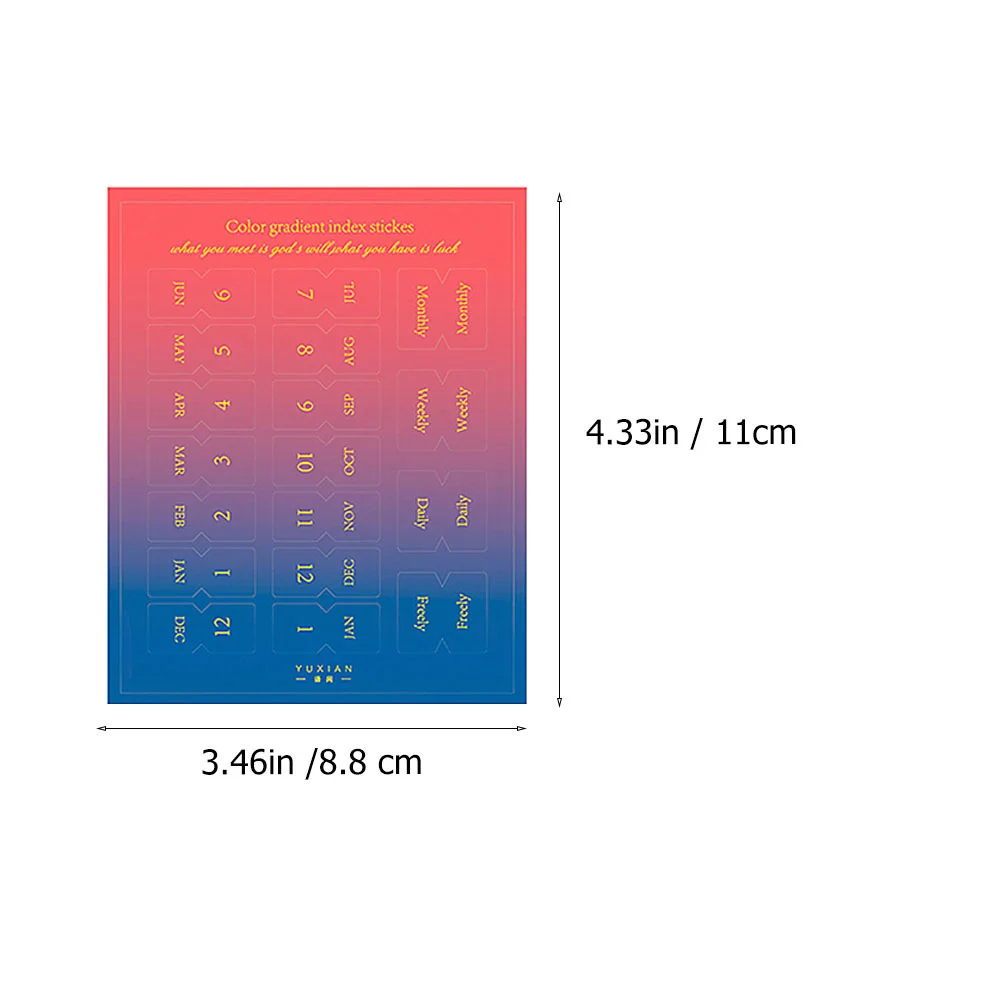 20 Sheets Sticker Document Stickers Category Tab Bronzing File Classification Label Specialty Paper Index Labels Event Reminder