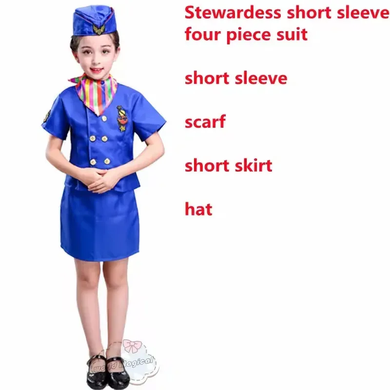 

CyParty Kids Aviation Uniform Cosplay Costume Pilot Stewardess Captain Plane Man and Woman Kid Flight Attendant Cosplay Costume