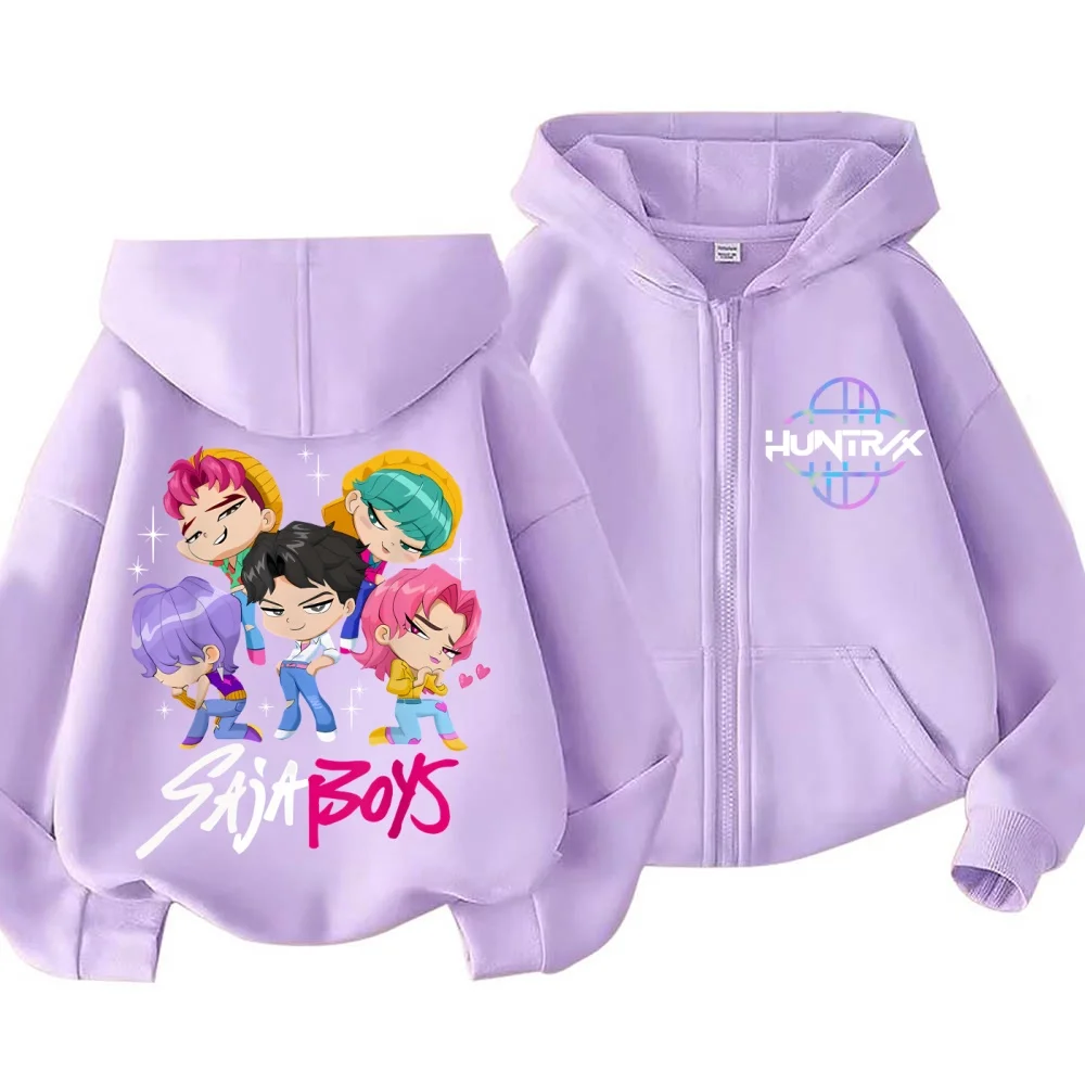 

Детская осенняя толстовка на молнии KPop Demon Hunters, толстовка с длинными рукавами, спортивная одежда, одежда для мальчиков с героями мультфильмов, модная одежда для девочек ​