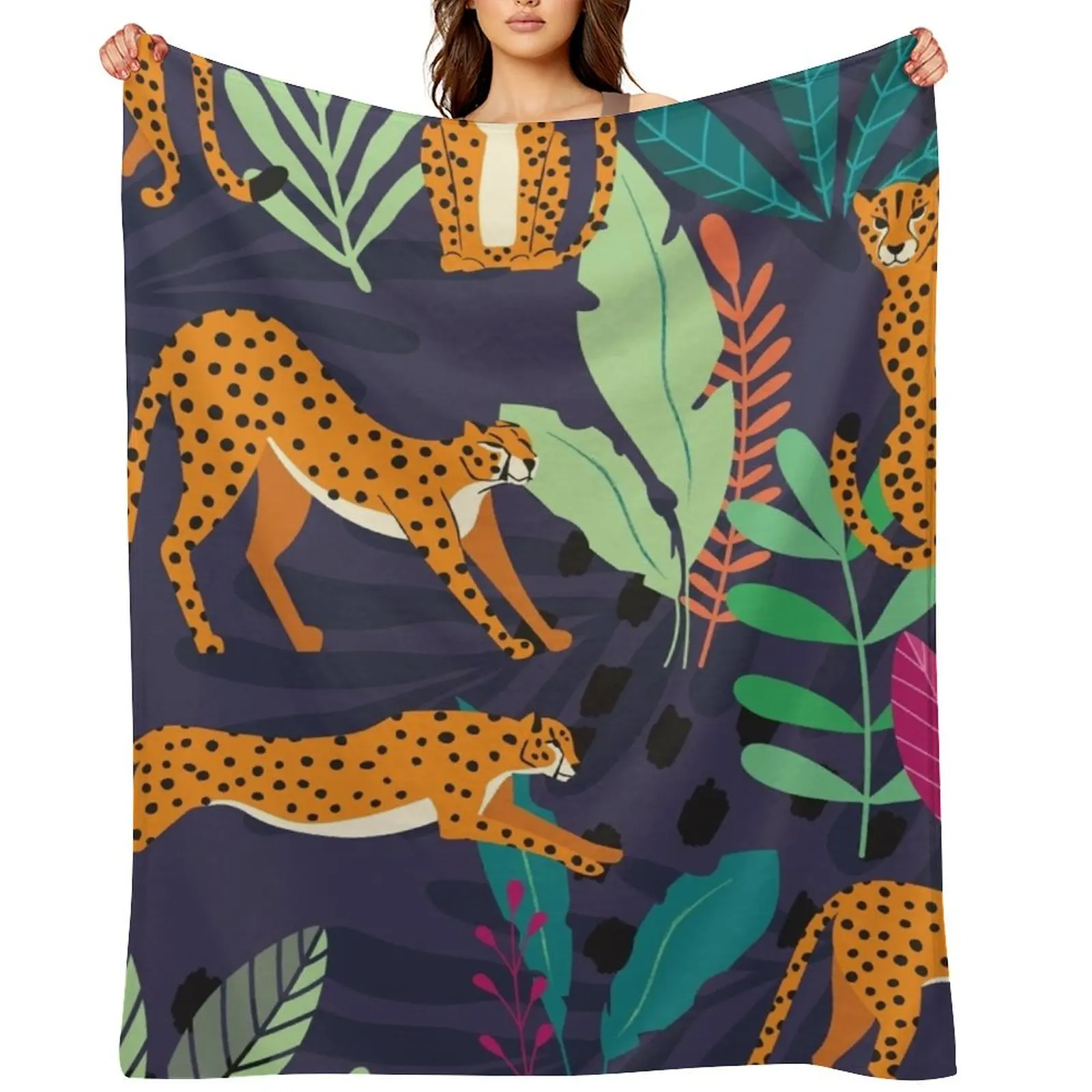 

Cheetah pattern 002 Throw Blanket Fashion Sofas Decorative Throw Custom Thin Blankets