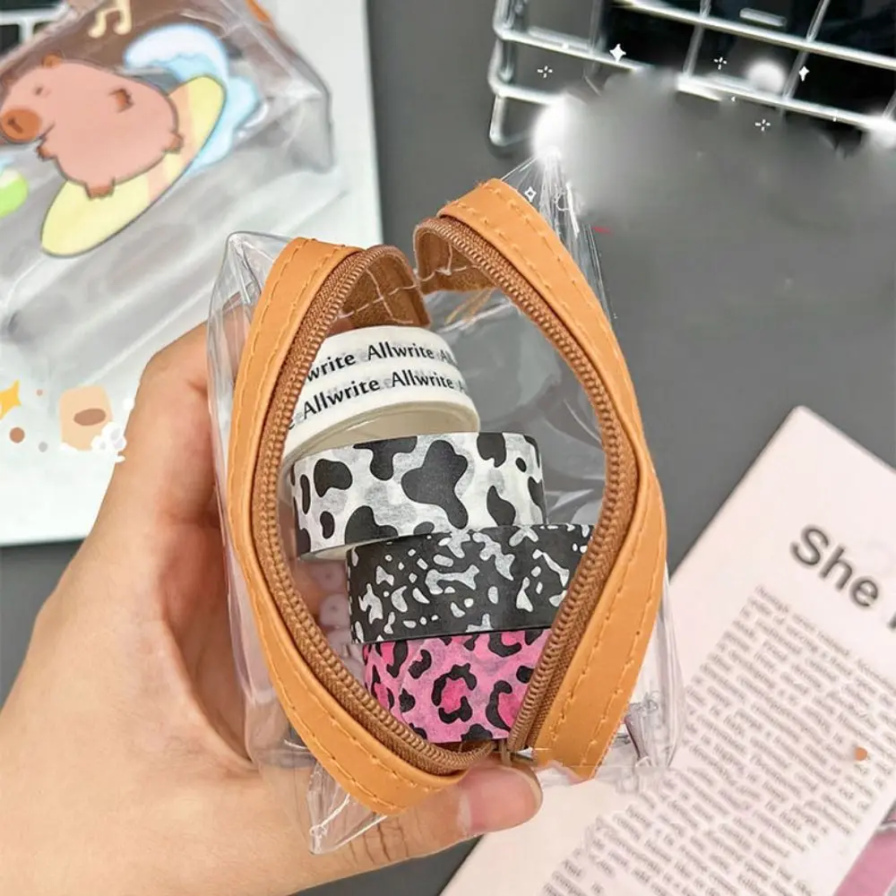 Creative Cartoon Capybara Coin Purse PVC Small Item Bag Lipstick Storage Bag Cosmetic Bag Wallet Transparent Change Bag Women