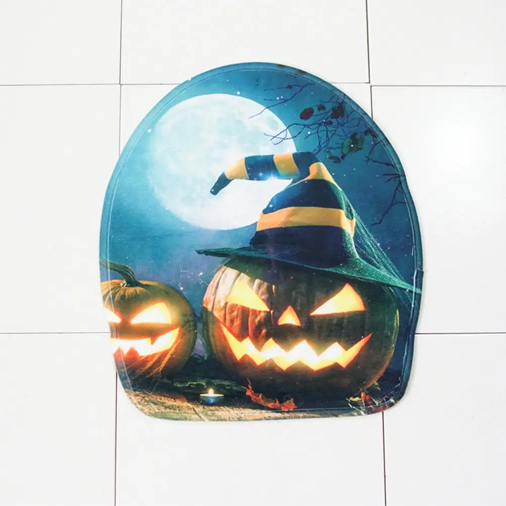 

3 in Rug Toilet Base Mat Skidproof Mats Washroom Carpet Floor Pumpkin Hat Bath Bathroom