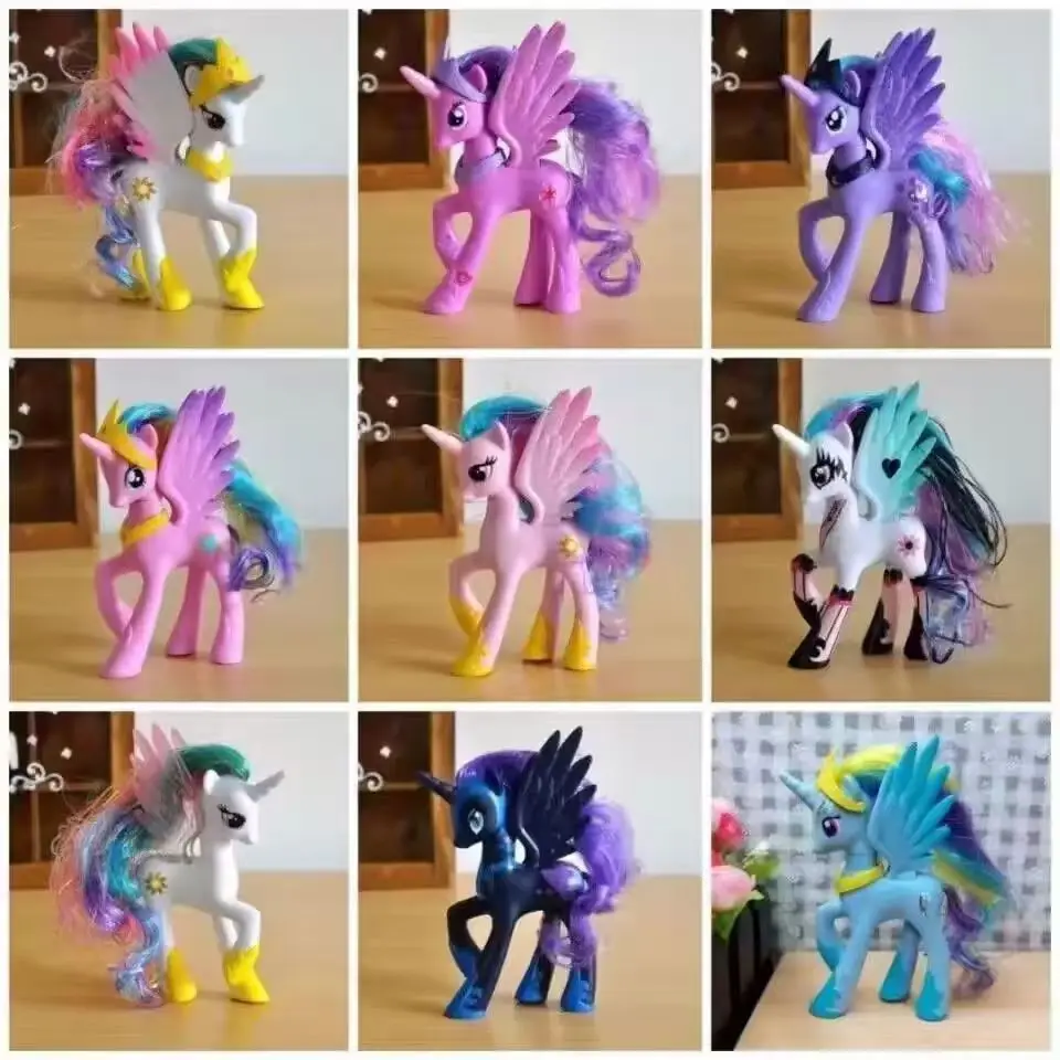 Image of 16 verschiedene Anime My Little Pony Q-Version Kawaii Actionfiguren aus PVC, Modellspielzeug, Schreibtischdekoration, Kuchendekoration, Sammlergeschenke