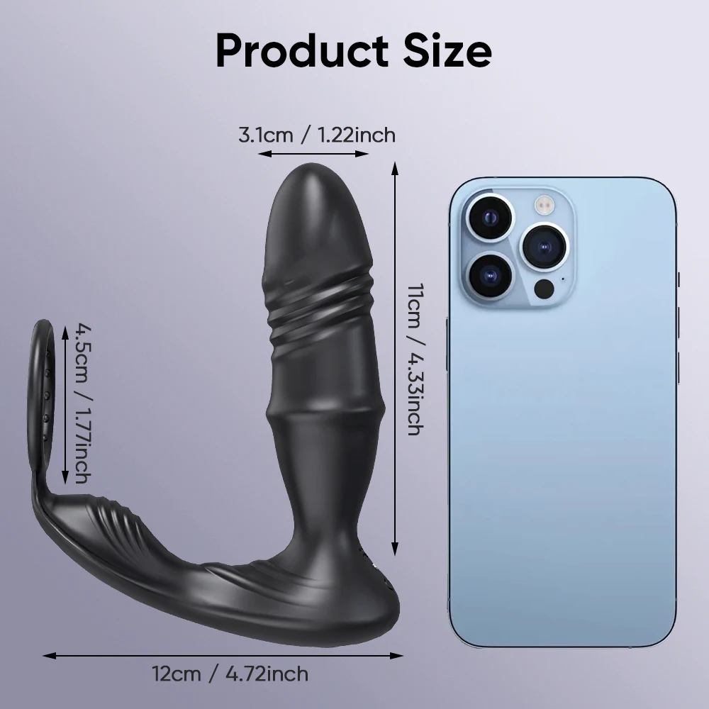 Male Thrusting Prostate Massager Bluetooth APP Vibrator for Men Gay Anal Plug Telescopic Vibrating Butt Plug Sex Toy for Couples