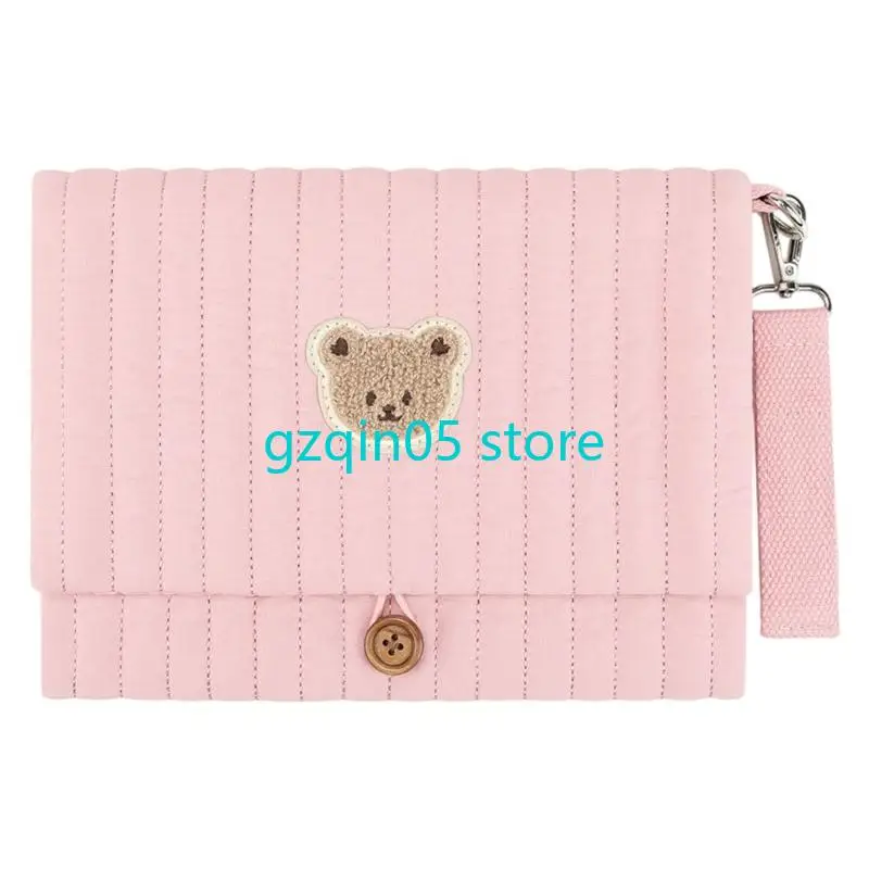 حقيبة حفاضات معلقة موفرة للمساحة H055، عربات قماش قطنية قابلة للطي، متوافقة مع منظم أساسي للسفر خفيف الوزن #3