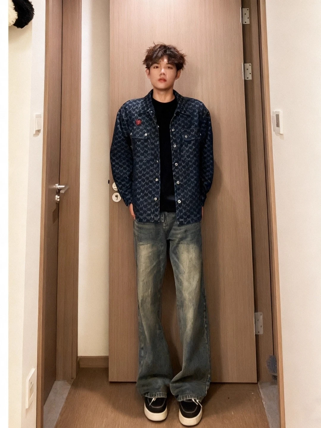 

Мужские джинсы-клеш в американском ретро-стиле, синие, осенние, прямого кроя, Cleanfit, винтажные джинсы из денима