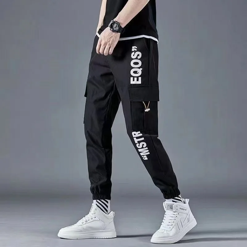 Classic Design Multi Pocket Cargo Pants, Men's Casual Loose Fit Drawstring Cargo Pants/Joggers For Spring Summer Outdoor