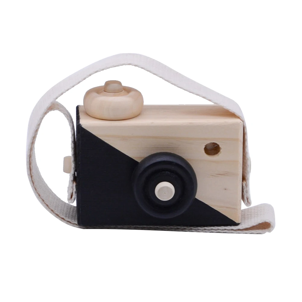 

1pc Wooden Mini Camera Toy Kids' Room Hanging Decor Photo Taking Props Birthday Christmas Gift for Children Kids (Triangle Black