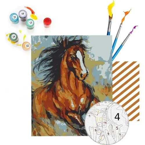 Tabdiko Painting By Numbers Hobby Set Horse 40x50 cm