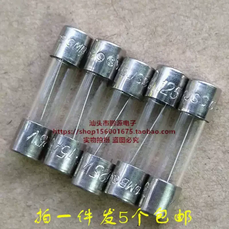 5-100pcs fuse tube 6 * 30 5 * 20mm glass fuse imported machine 10A 15A 125V 2cm