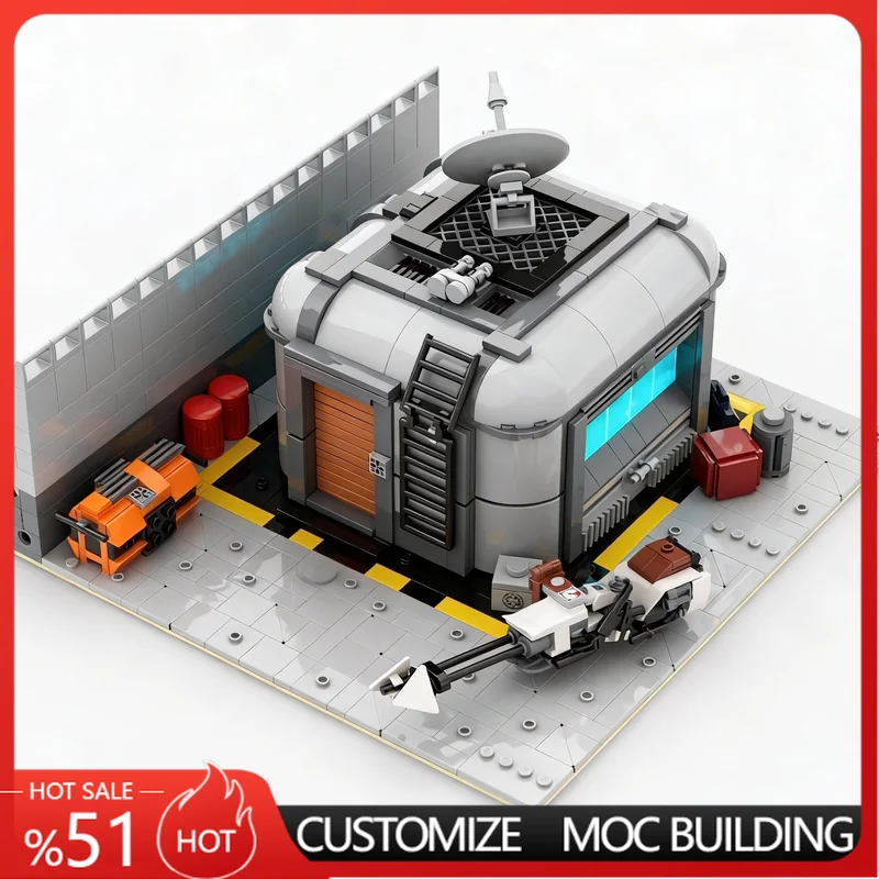 798PCS Sci-Fi Imperial Base Warehouse Diorama Model Building Blocks Assembly Educational Scene Toy With Speeder Bike And Figures