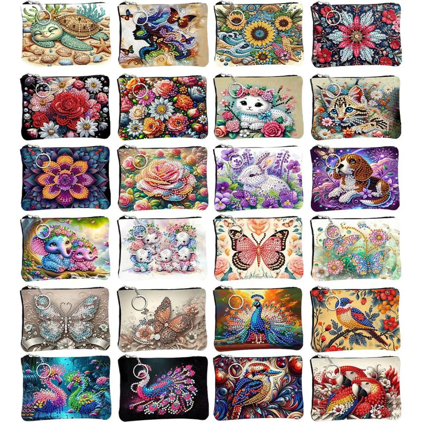 DIY Diamond Painting Creative Rhinestone Handbag Large Capacity 5D Diamond Painting Coin Pouch for Cash Carry Daily Use Travel