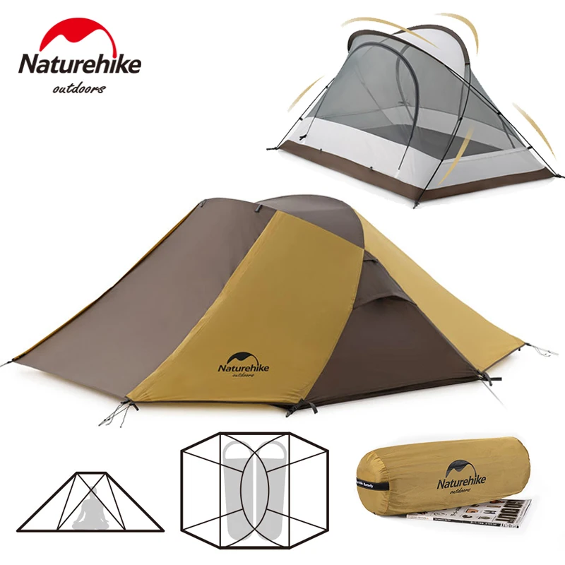 Naturehike Butterfly 2 Person Tent Modified Dome Tent for Hiking Camping Double Layer 2.7kg Ultralight Windproof Waterproof