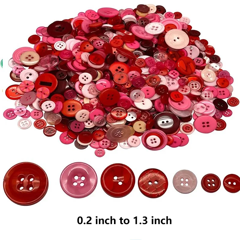 100g Mixed Color Round Resin Sewing Buttons Assorted Shades and Sizes Bulk Lot for DIY Clothes Dolls Crafts Garment Accessories