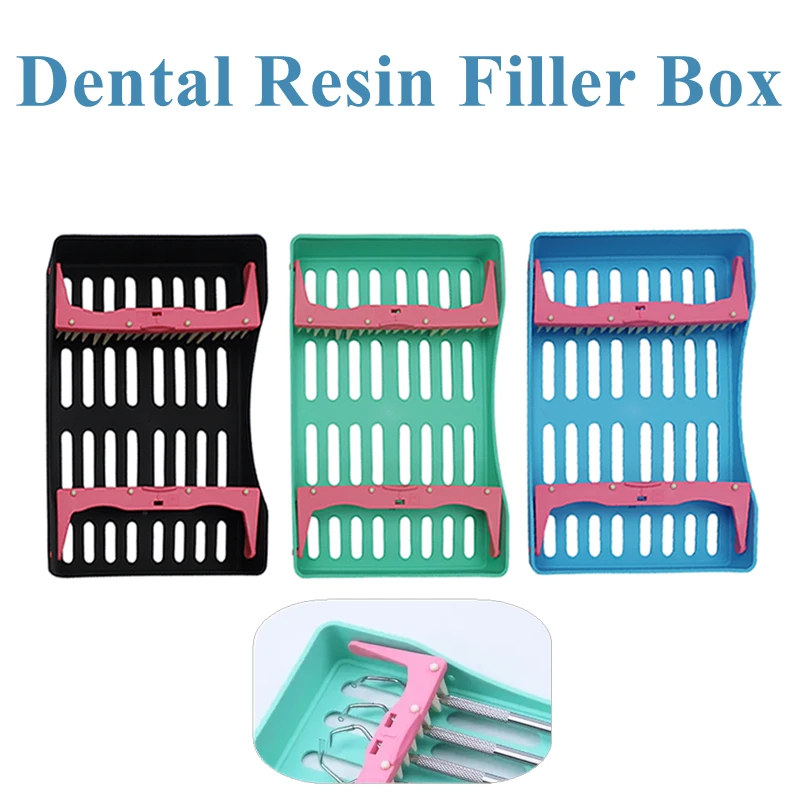 Dental Sterilization Box with 10 Holders Tips Handles Surgical Instrument Dentist Disinfection Tray Autoclavable Dentistry Tools