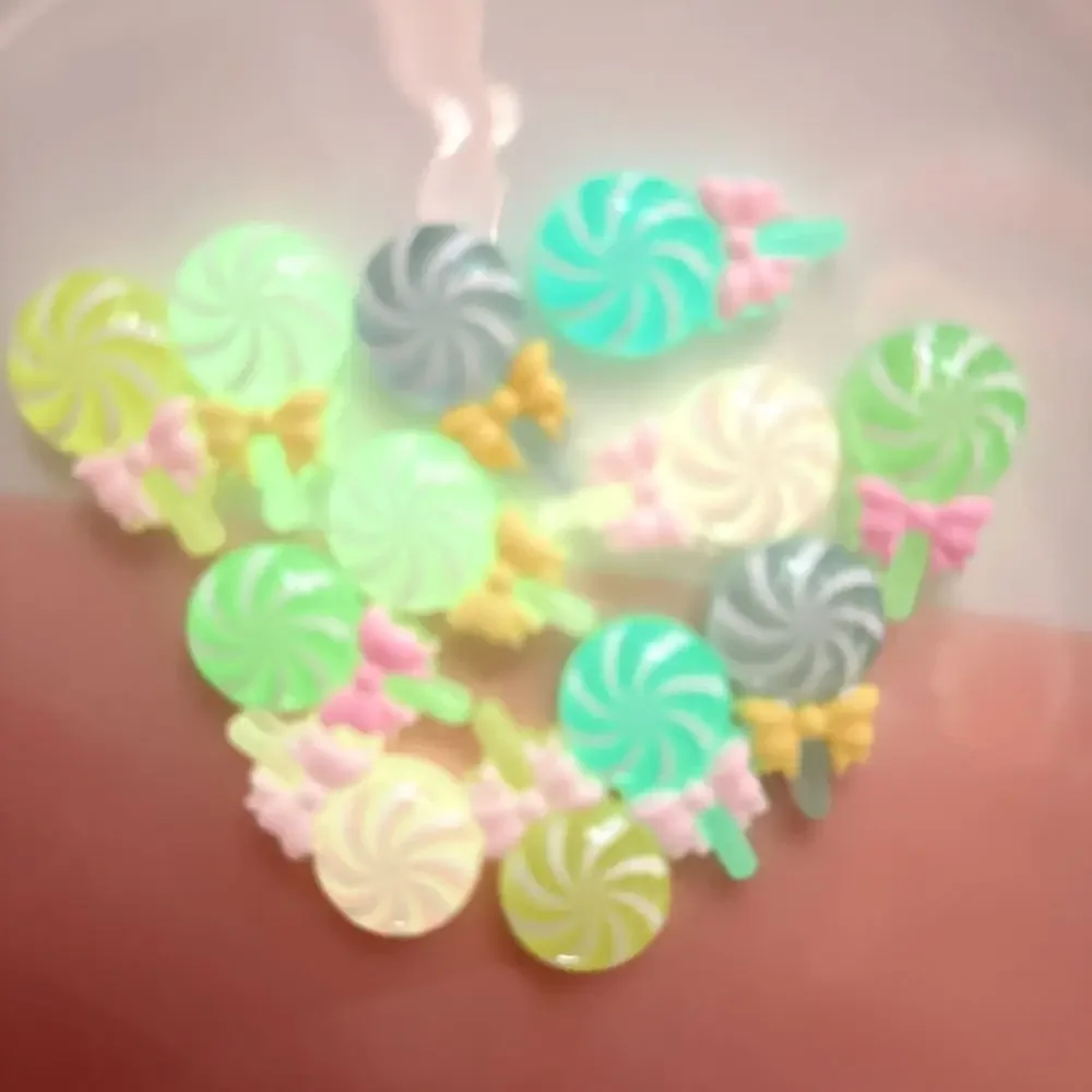 glow in the dark lollipop Flatback Resin DIY Miniature Figures Cute Simulation Toys for Dollhouse Car