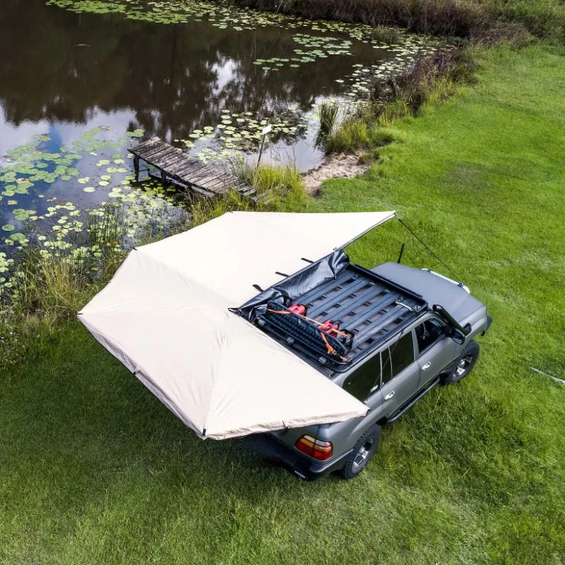 Hot Selling HOTO Waterproof 4X4 Car Roof Side Extended 0 Degree Awning 0 Degre Standing Wi High Quality