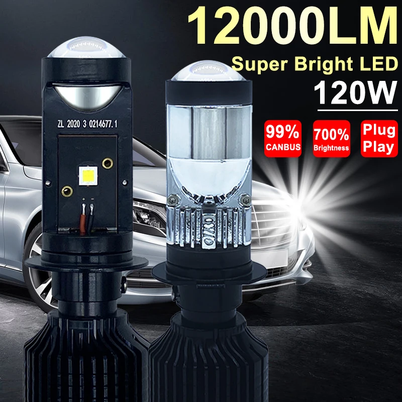 

Lens Projector H4 Led Headlight Bulbs with Mini Projector H7 Lens Lamps Y10 Led H4 Headamp for Cars High Low Beam Fog Lamp