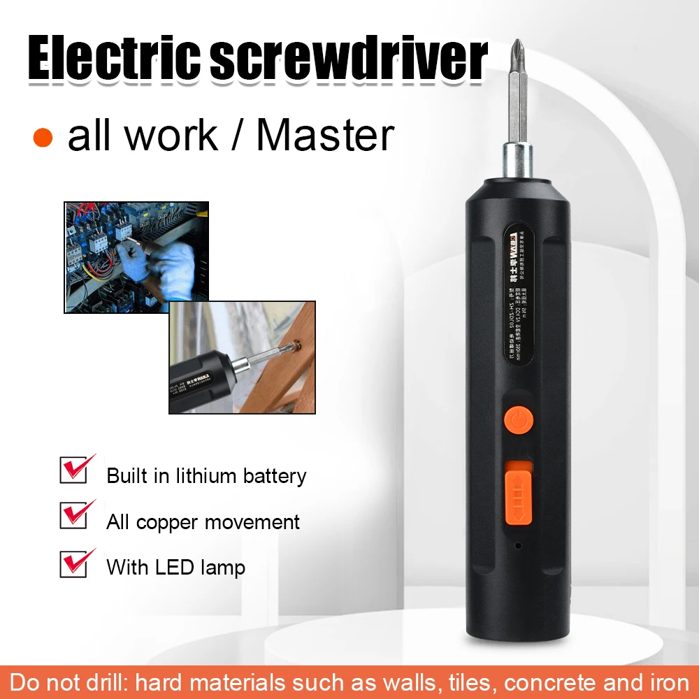 

Electric Screwdriver Battery Rechargeable Cordless Screwdriver Electric Screw Driver Powerful Impact USB Wireless Screwdriver